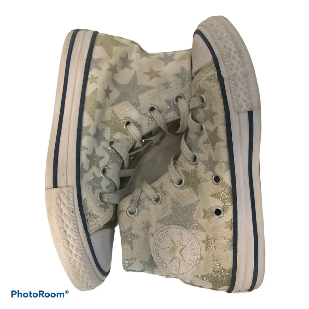 CONVERSE Kids Glitter Stars High Tops 13 - Picture 3 of 7